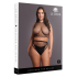 2 Pc Crop Top - Pantie and Fishnet Structure - OSX - Black