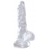 Dildo King Cock Clear z jądrami i przyssawką 10,2cm