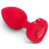 Vibrating Heart Plug M/L Red