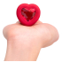 Vibrating Heart Plug M/L Red