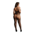 Suspender Fishnet Choker Bodystocking - Plus Size