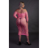 Long Sleeve Crop Top and Long Skirt - Plus Size - Neon Pink