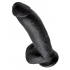 King Cock Dildo z jądrami 23cm Czarna maczuga