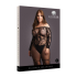 Bodystocking with Off-Shoulder Long Sleeves - OSX - Black