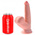 Dildo 3D z jądrami i przyssawką 15,2cm King Cock