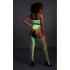 Two Piece with Crop Top and Stockings - One Size - Neon Green