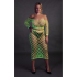 Long Sleeve Crop Top and Long Skirt - Plus Size - Neon Green