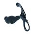 Rippled with Hard Loop Silicone Prostate Massager - L - Black