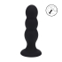 Tri Rattle Liquid Silicone Anal Plug - L - Black