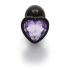 Heart Gem Butt Plug - Small - Gunmetal/Amethyst Purple
