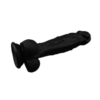 Silikonowe czarne dildo z przyssawką 20,5cm