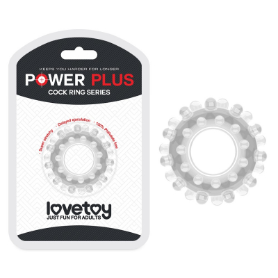 Pierścień na penisa Lovetoy Power Plus przezroczysty śr. 1,6cm