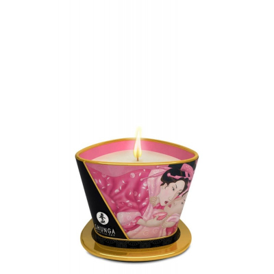 Świeca do masażu o różanym zapachu 170ml Shunga