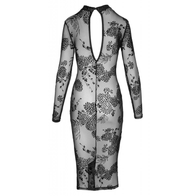 Prześwitująca wzorzysta sukienka Celine M Noir Handmade