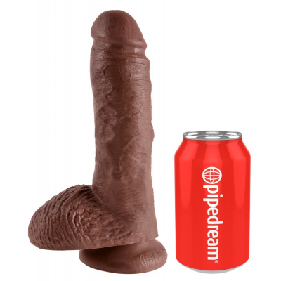 Dildo King Cock 21cm brązowy realistyczny penis