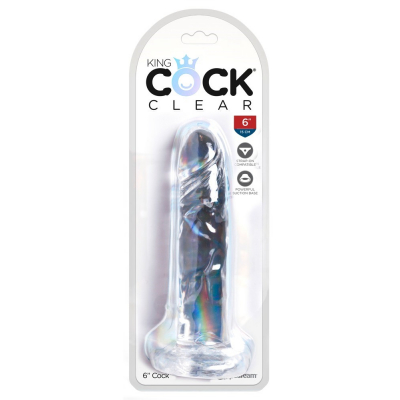 Dildo King Cock przeźroczyste z przyssawką 17,8cm