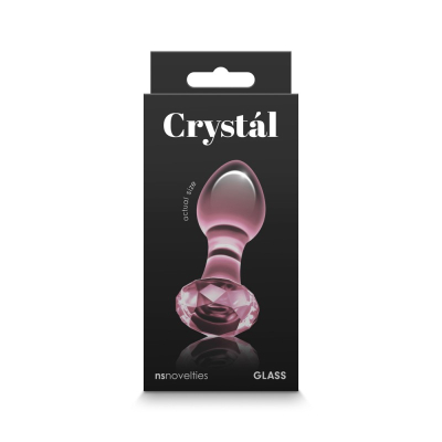 Szklany Korek analny Gem Pink 8,9cm Crystal