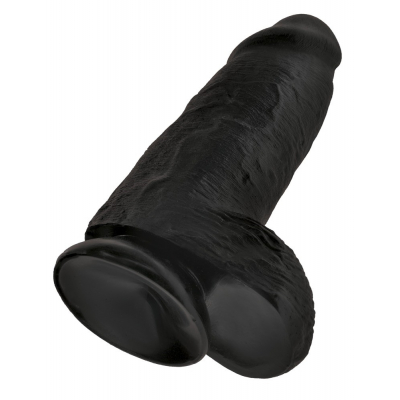 King Cock Grube czarne dildo z przyssawką 22,9cm