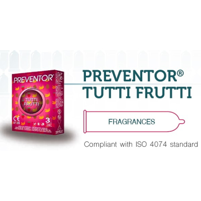 Cienkie Prezerwatywy Tutti Frutti 3szt. Preventor