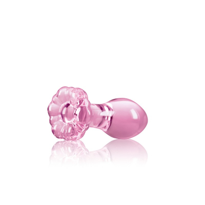 Szklany Korek analny Flower Pink 8,9cm Crystal