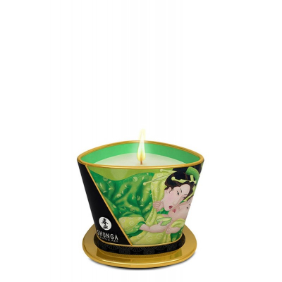 Świeca do masażu o zapachu zielonej herbaty 170ml Shunga