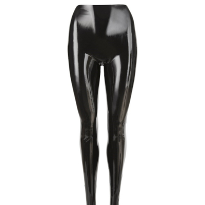 Lateksowe legginsy błyszczące i obcisłe czarne XL