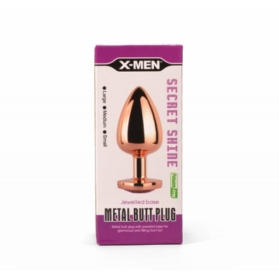 Korek metalowy analny Secret Shine 8,2cm X-MEN