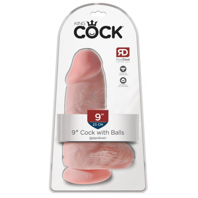Realistyczne grube dildo cieliste King Cock 22,9cm