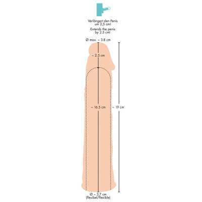 Silikonowa przedłużka powiększa Penisa o 2,5cm
