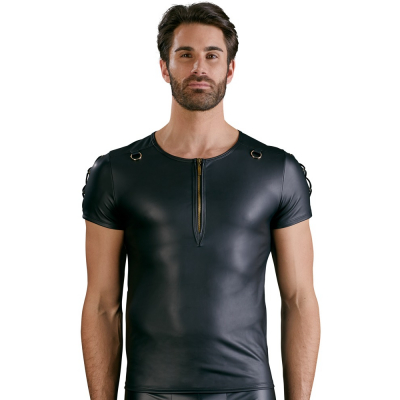 Męska koszulka matowa i elastyczna czarna S