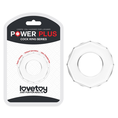 Pierścień na penisa Lovetoy Power Plus przezroczysty śr. 2cm