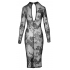 Prześwitująca wzorzysta sukienka Celine XL Noir Handmade