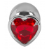Korek analny alumiinowy z kamieniem w kształcie serca 85g