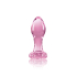 Szklany Korek analny Flower Pink 8,9cm Crystal
