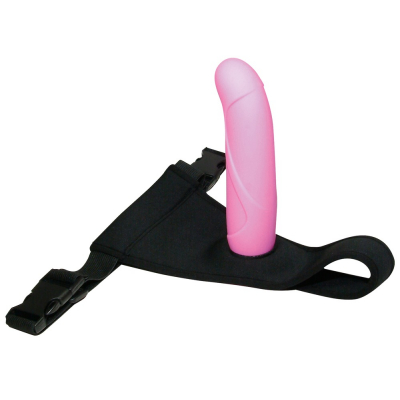 Silikonowy Strap-On z wygiętym dildo dla większych przyjemności