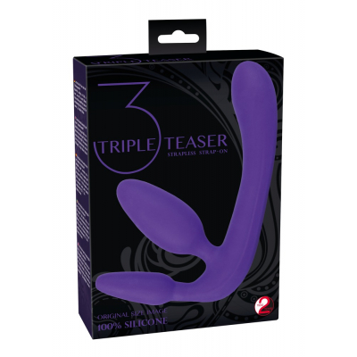 Strap On z wypustkami do waginy i anusa oraz dildo 20cm