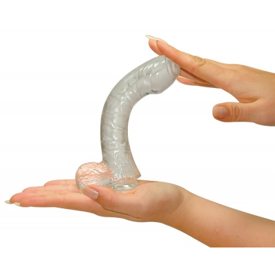 Żelowe dildo z przyssawką w kolorze transparentnym 17cm