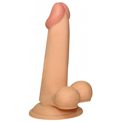 Cieliste elastyczne dildo z mocną przyssawką 14cm