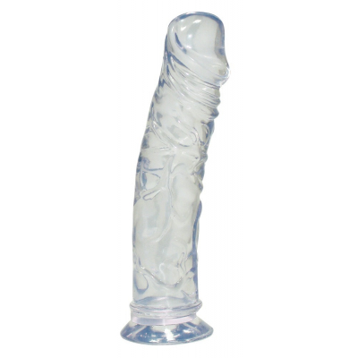 Elastyczne dildo ze śliskiego żelowego tworzywa z przyssawką 19,5cm