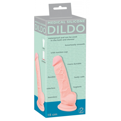 Silikonowe dildo medyczne z przyssawką 18cm