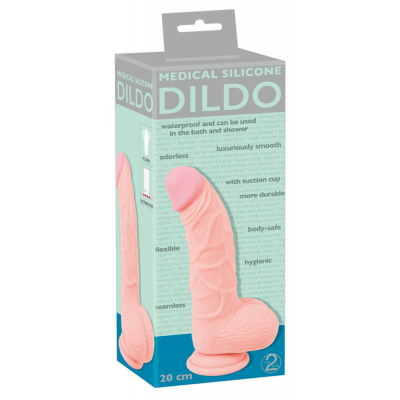 Silikonowe dildo medyczne z przyssawką 20cm