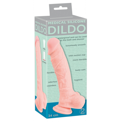 Silikonowe dildo medyczne z przyssawką 24cm