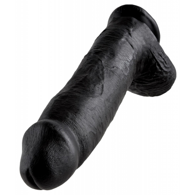 Czarne potężne dildo Penis z mocną przyssawką 30,5cm