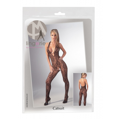 Catsuit z perełkami i otwartym kroczem S/M