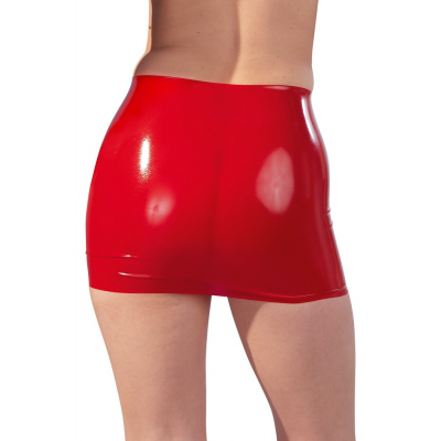 Lateksowa mini spódniczka obcisła czerwona S