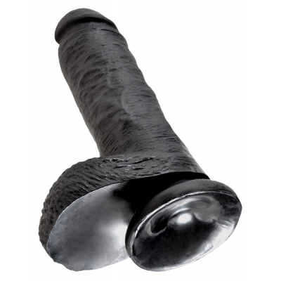 Czarne realistyczne dildo z przyssawką 21cm