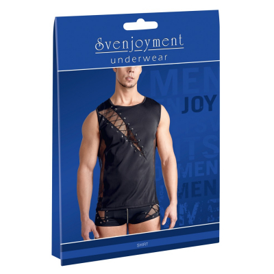 Elastyczna koszulka męska bez rękawków z siateczkowymi dodatkami XXL