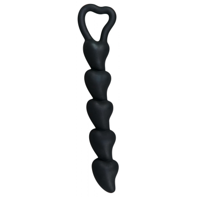 Koraliki analne silikonowe z uchwytem 18,5 cm Black Velvets