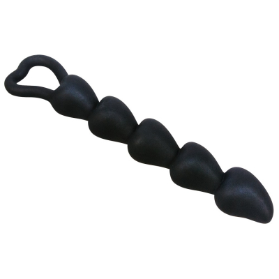 Koraliki analne silikonowe z uchwytem 18,5 cm Black Velvets
