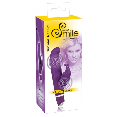 Smile zakrzywiony wibrator króliczek z dwoma silniczkami 15,5cm